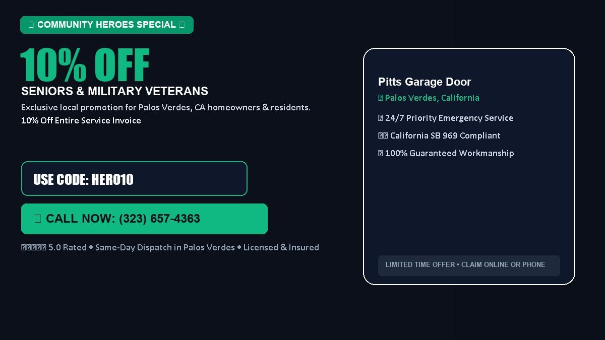 Pitts Garage Door Service 10% OFF Seniors & Military Veterans